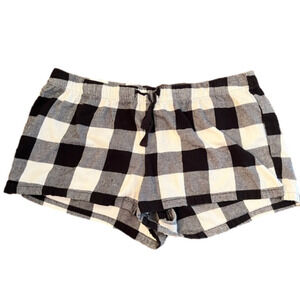 Gap flannel pajama shorts, black and white checkered, XL